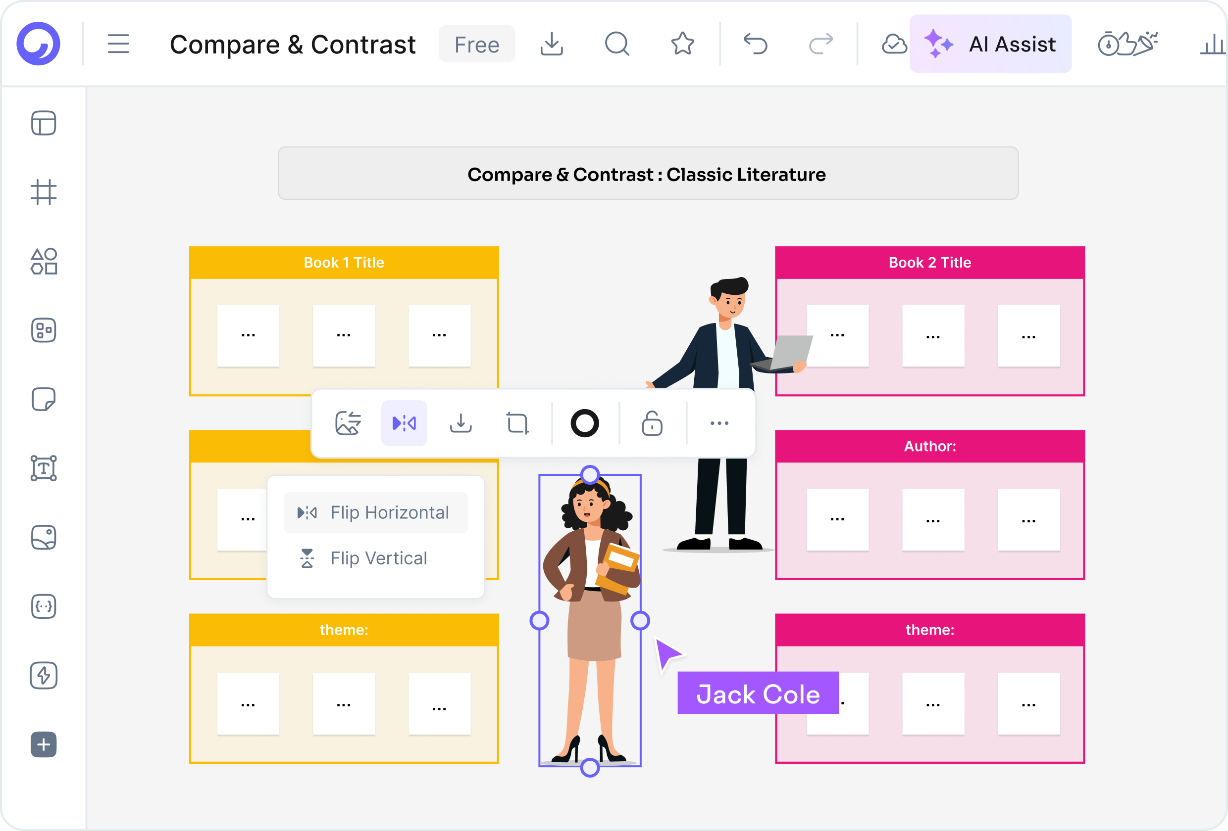 Parts of a Compare and Contrast Chart