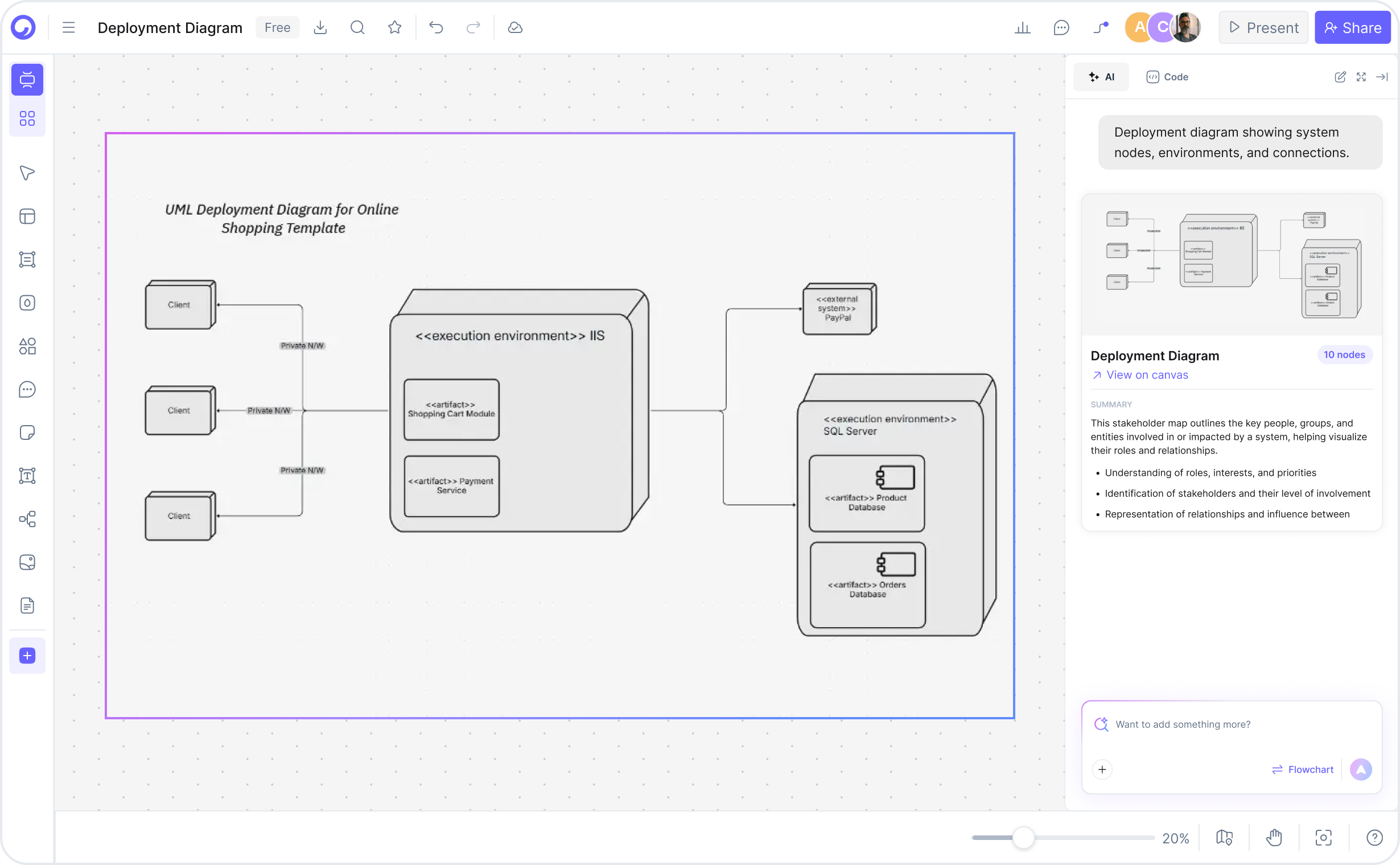 How to create a deployment diagram with Cloudairy — four steps from prompt to export