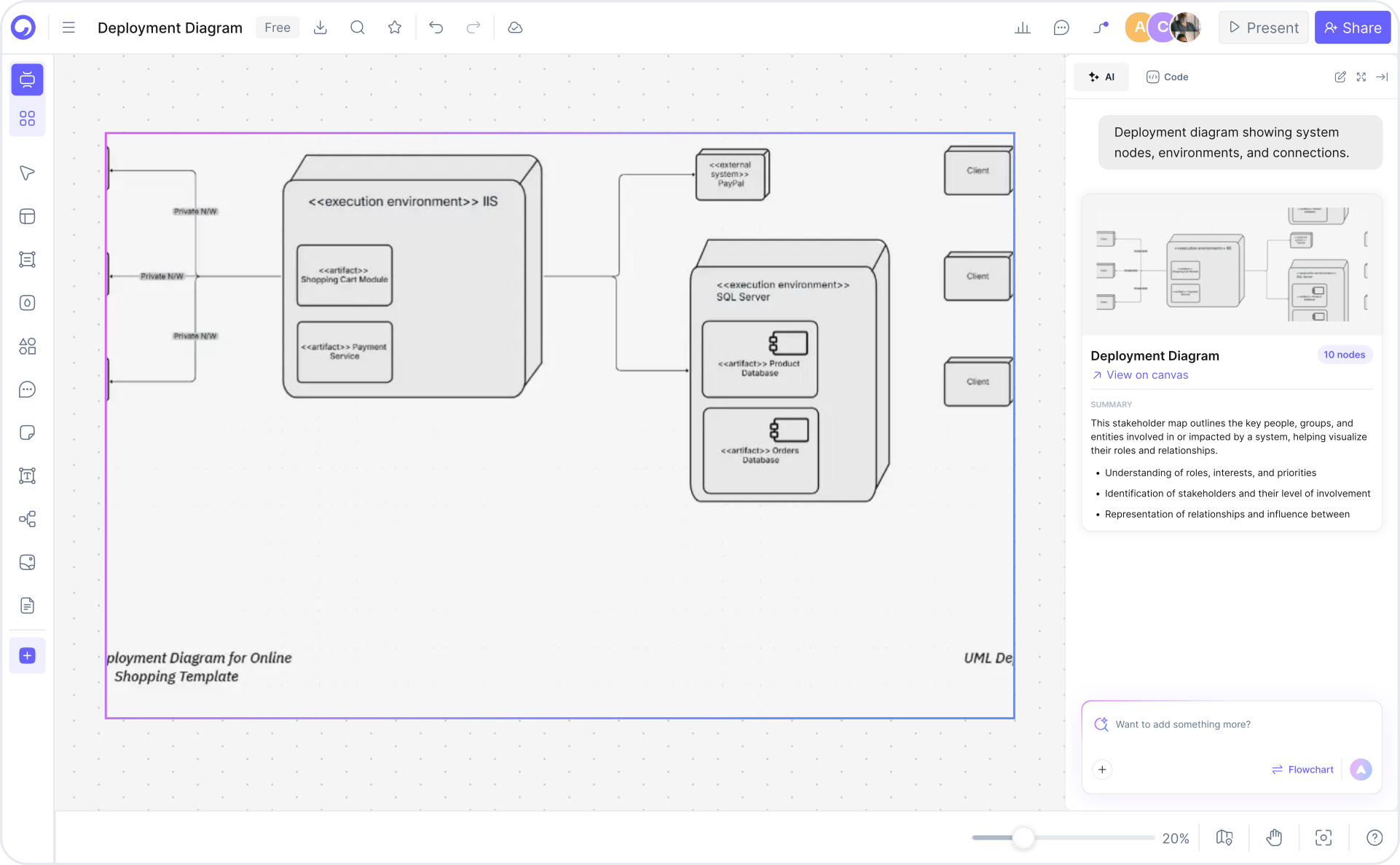 How to create a deployment diagram with Cloudairy — four steps from prompt to export