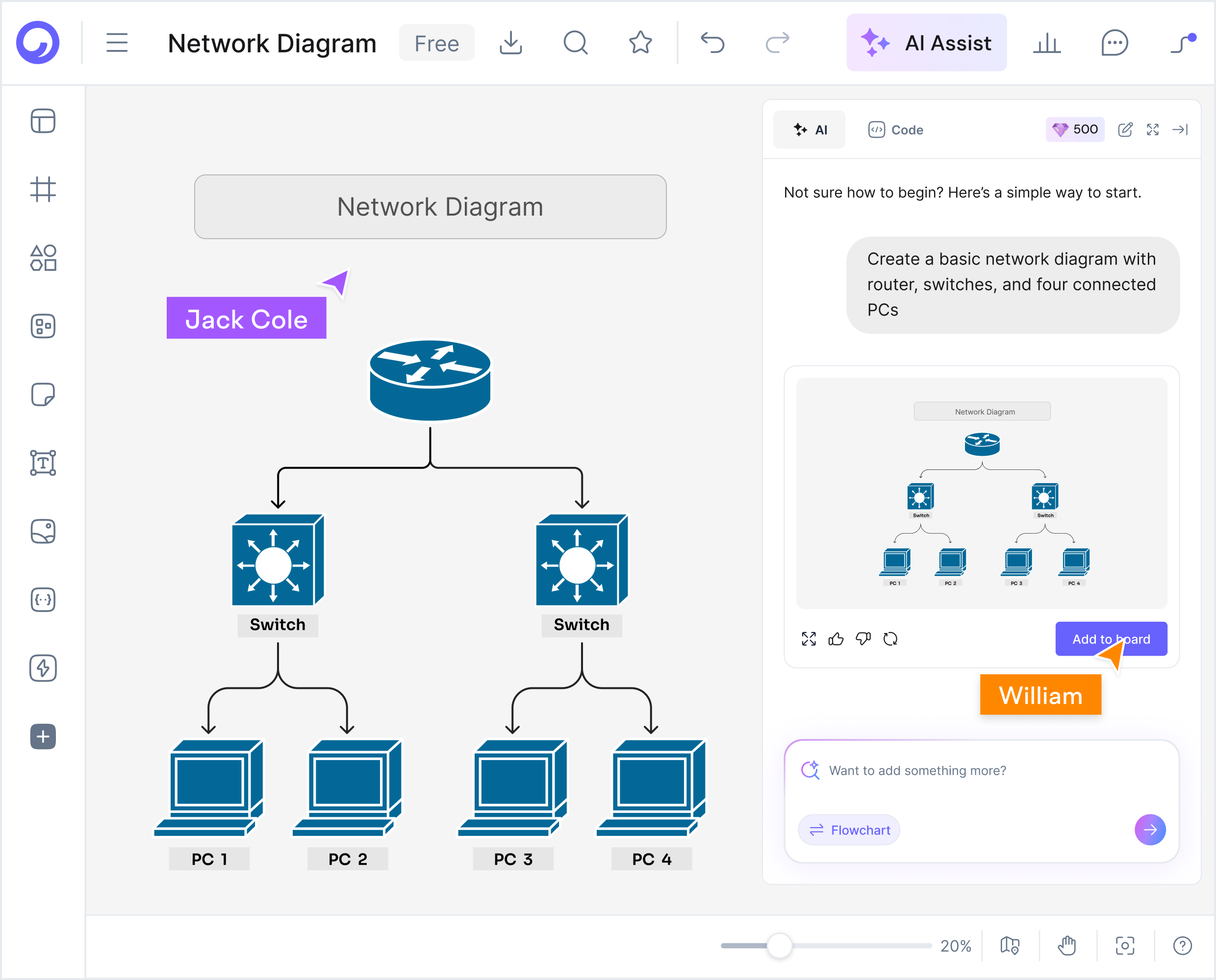 How to create a network diagram with AI using Cloudairy