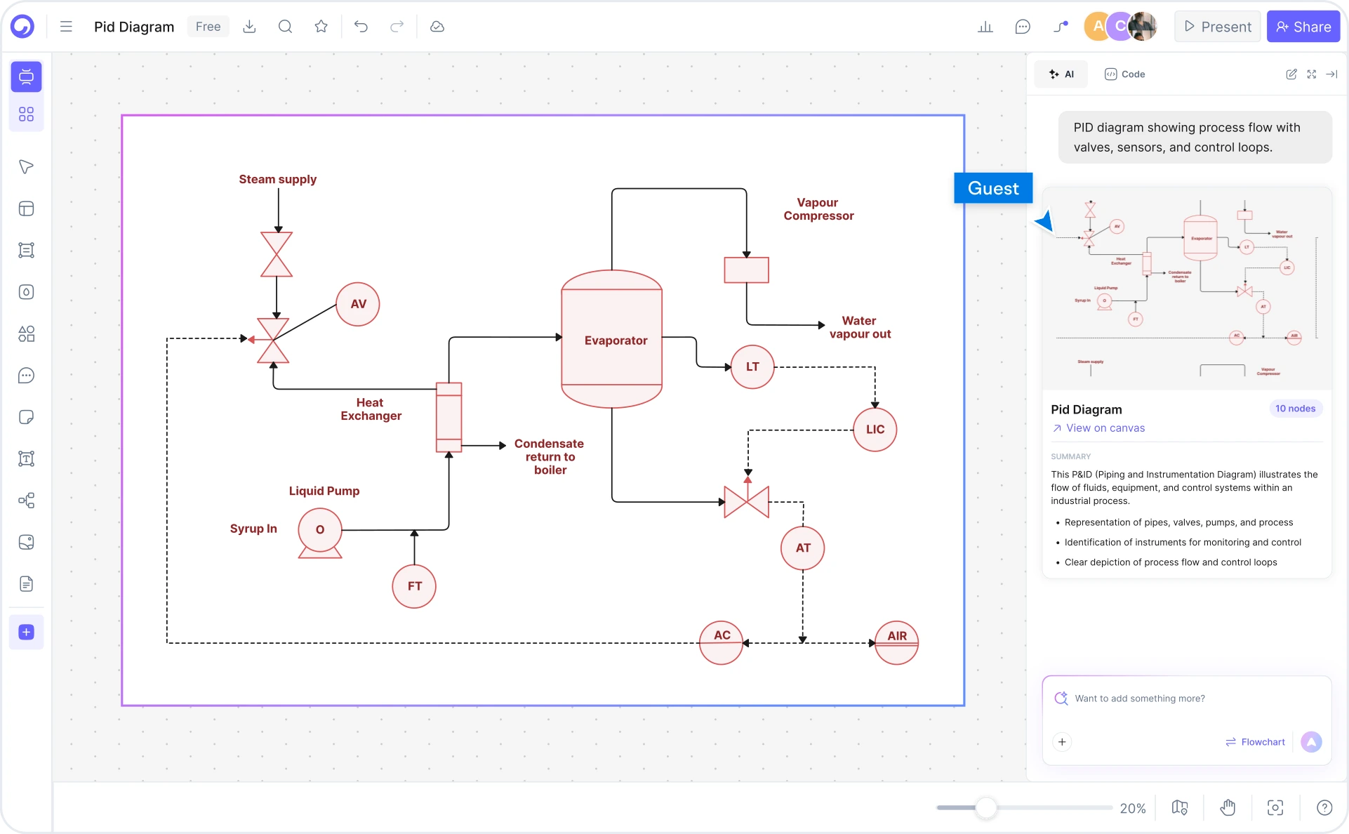 How to create a P&ID diagram with Cloudairy — four steps from prompt to CAD export