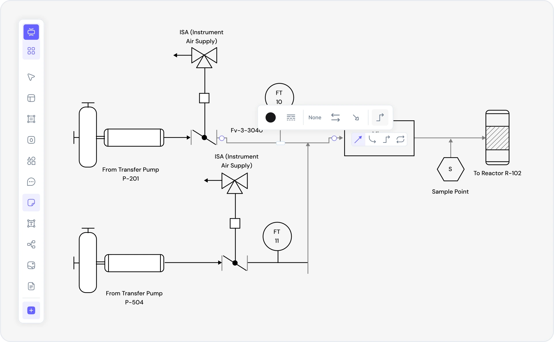 What is a P&ID diagram — example showing instrumentation, valves, actuators, and control logic