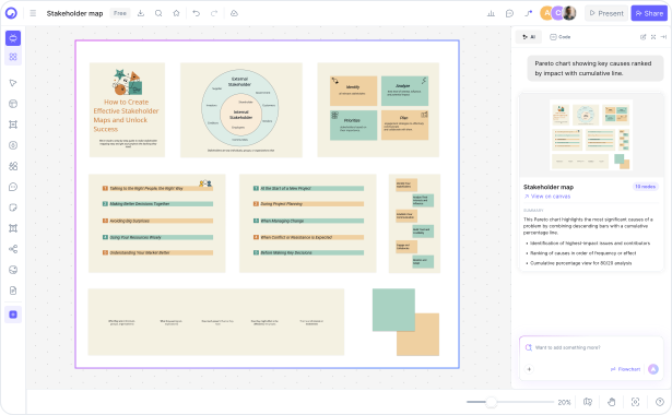 How to create a stakeholder map with Cloudairy — four steps from prompt to export