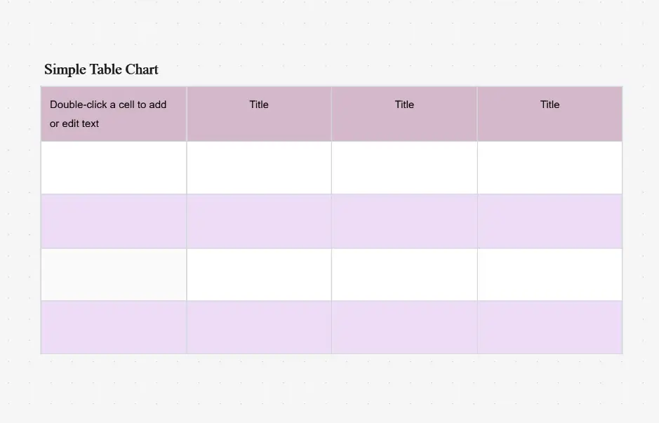 Plantilla de tabla simple