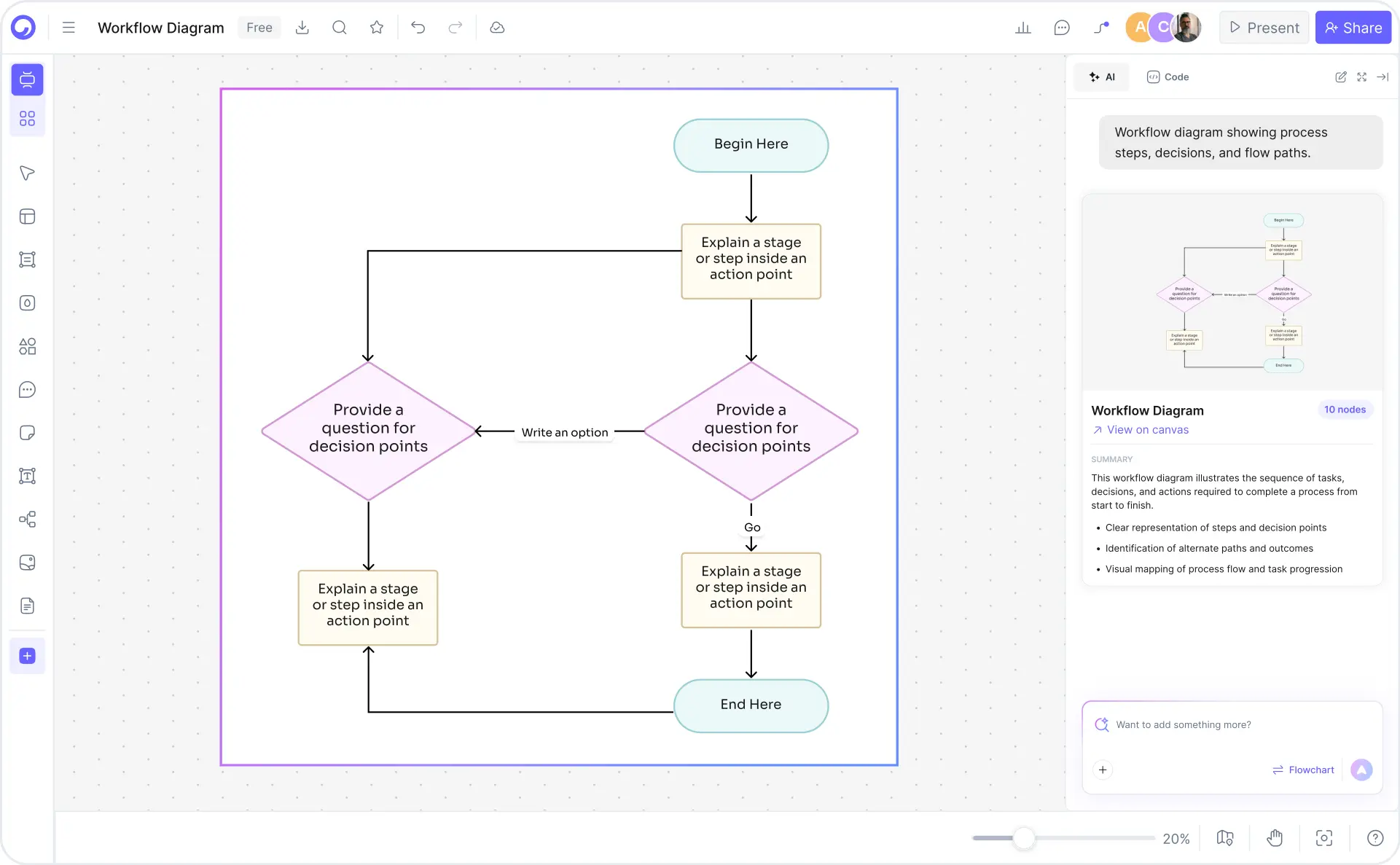 How to create a workflow diagram with Cloudairy — five steps from prompt to export