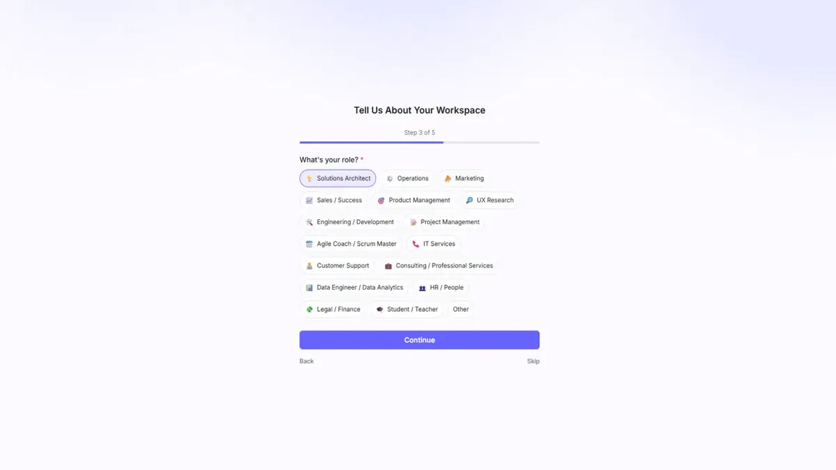Onboarding — tell us about your team